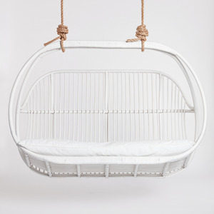 Handmade <b>white</b> rattan swing chairs outdoor wicker <b>hanging</b> chair direct supply from producer - Product Image 4