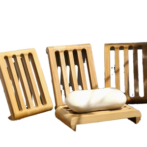 Jabonera de Bambú Ecológica, Juego de Accesorios de Baño de Madera Natural, Decoración Sostenible para el Hogar, Venta al Por Mayor OEM - Product Image 4