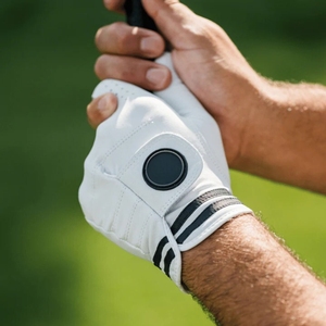 Nouveaux gants de golf avec emballage personnalisé, paume en cuir Cabretta, doux, pour hommes, blanc, couleur OEM, matériau de qualité. - Product Image 1