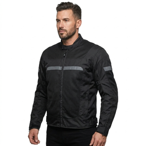 Chaqueta de Motocicleta de Cuero Roja para Aventura con Forro de Malla Impermeable y Resistente al Viento - Product Image 1