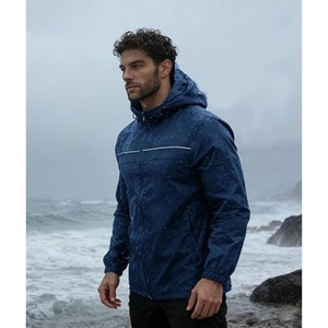 Waterproof 10,000mm Windproof Hooded <b>Quilted</b> Winter Men's Rain Coat with Eco-Friendly Features Low MOQ 2026 - Product Image 1