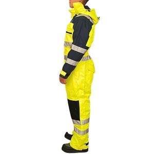 Combinaison de travail d'hiver haute visibilité pour hommes, coupe-vent, en polyester, à capuche, uniforme de sécurité, durable, haute visibilité, pour travaux de construction - Product Image 4