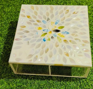 NoorGrain Luxe Candy Holder Elegant Wooden Shell Inlay Acrylic Sweet <b>Storage</b> <b>Box</b> for Ramadan Iftar, Eid & Arabian Home Styling - Product Image 5
