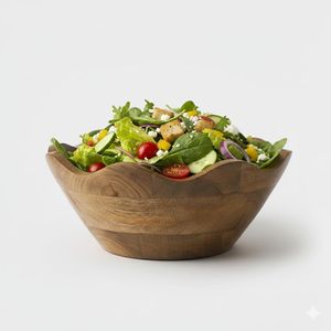 Grand saladier en bois impressionnant pour servir les salades en famille et pour une présentation décorative dans le salon - Product Image 1