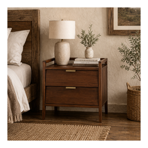 Low Moq Wood Nightstand Vintage Style Bedroom Furniture For Hotel Oak/Pine/Acacia Solid Wood From Vietnam Manufacturer - Product Image 1