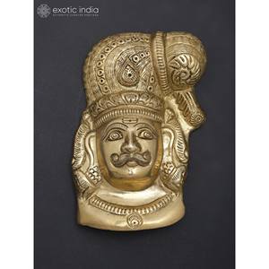 Petit masque mural 6 \ "Madurai Veeran fabriqué à la main en laiton - Product Image 4