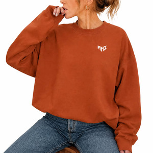 OEM ODM Sweat-shirts à capuche courts et pulls décontractés pour femmes, style rétro USA, en polaire de polyester, coupe oversize, grammage lourd, col rond - Product Image 1