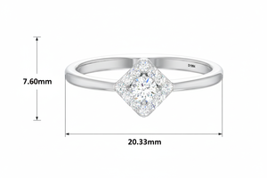 Anillo de Lujo con 13 Diamantes y Baño de Rodio en Oro de 14K, Diseño de Abrazo Romántico para Mujer, Joyería al por Mayor |   0.20Ctw - Product Image 2