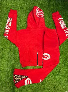 New Design Screen Print Logo Men Distressed Embroidery <b>Tracksuit</b> Custom Zipper Puller Rhinestone Hood <b>Tracksuit</b> - Product Image 3