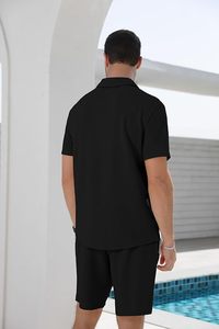 Ensembles de survêtements d'été pour hommes, 2 pièces, shorts et polos de golf à manches courtes avec fermeture éclair 1/4, tenues décontractées - Product Image 5