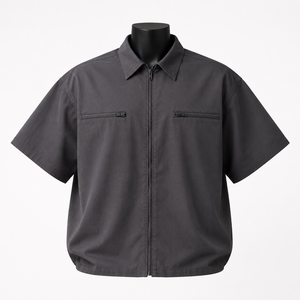 Camisa Casual Personalizada para Hombre, 100% Algodón Twill, Manga Corta, Cierre Completo, Fabricante de Marca Privada ODM, Primavera - Product Image 1