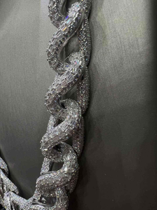 Luxury Moissanite <b>Diamond</b> Iced Out Cuban Link <b>Chain</b> Necklace <b>Mens</b> Hip Hop Jewelry 925 Silver Statement Fashion Premium Gift - Product Image 4