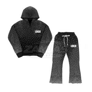 Survêtement homme en coton 100% style streetwear, léger et confortable, avec strass, prix abordable, marque privée, en vente - Product Image 2