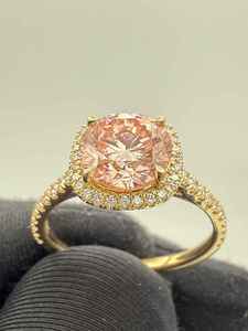 Elegante Anillo de Diamante Rosa VS2 de 3CT Cultivado en Laboratorio, Oro Amarillo de 14K, Certificado IGI, Joyería Fina de Lujo para Compromiso o Aniversario - Product Image 5