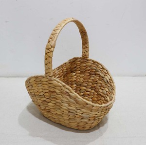 Cesta de Almacenamiento Decorativa de Jacinto de Agua Tejida a Mano, Cesta de Picnic con Asa Alta para Picnics y Organización del Hogar - Product Image 5