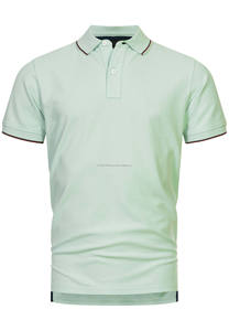 100% polos personnalisés pour hommes en coton biologique avec logo brodé T-shirt en piqué doux d'été vêtements décontractés respirants de haute qualité - Product Image 4