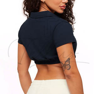 Haut court décontracté d'été pour femme en crochet respirant, matière polyester/coton, faible MOQ 10 pièces, prix raisonnable - Product Image 4