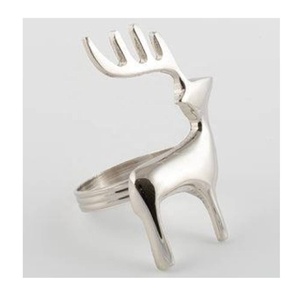 Vente chaude tête de cerf rond de serviette métal support en tissu forme carrée usage quotidien mariage/noël événement décor stocké caractéristique - Product Image 5