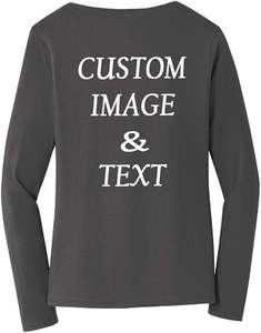 Camiseta Personalizada Ecológica, Transpirable, de Manga Larga, Cuello Redondo, Unisex, Estilo Urbano, Acabado Lavado Ácido, 100% - Product Image 2