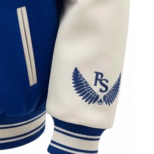 Mens Customized Color Leather Winter Hooded Varsity Letterman Bomber <b>Jacket</b> Retro Baseball College Style Plain Dyed Stand Front - Product Image 5