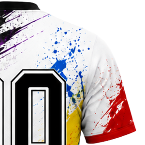Manufacturer Custom White Colorful Pattern Sublimated Volleyball Jersey Short Sleeve Team Sports Apparel Match Game Shirt - Product Image 4