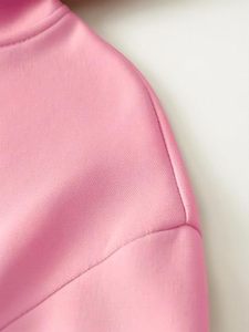 Sudadera con Capucha Rosa Unisex de Corte Regular, con Logotipo Estampado en la Parte Delantera, Bolsillo con Estampado Digital, Ropa Casual de Invierno, 100% Algodón - Product Image 4