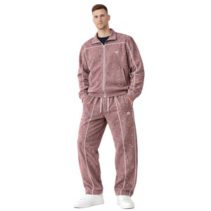 Men Premium Hoodies Custom Rhinestone Design Heavyweight Fleece Jogger Set Wholesale ODM Supplier Winter Casual Streetwear - Product Image 1