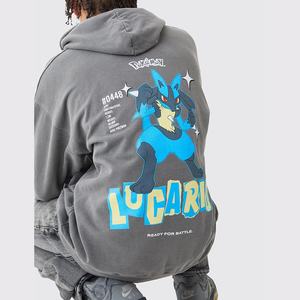 Polar 100% algodón hombres pulóver Sudadera con capucha personalizado Vintage ácido lavado desgastado francés Terry sudadera liso teñido Digital para - Product Image 6