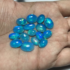 Ethiopian Natural Blue Opal Pryba Color Precious Fire Oval Cut Loose Gemstone Cabochon October Birthstone Gift Hasnain Gems - Product Image 3