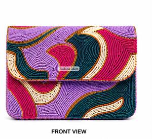 Bolso de Mano Floral con Cuentas Hecho a Mano, con Forro de Algodón con Patrón Rectangular, Cierre Magnético, para Fiestas Nocturnas - Product Image 6