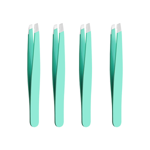 Pinzas para depilación de cejas, pinzas inclinadas hechas a mano, profesionales para depilación facial y de cejas, mejor cierre, acero inoxidable - Product Image 1