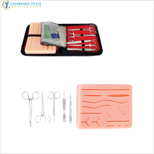Kit de pratique de suture pour étudiants de qualité supérieure, avec coussinet en silicone, ensemble d'entraînement à la suture, outils chirurgicaux, kit d'apprentissage médical réutilisable - Product Image 4