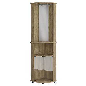 Rialto Macadamia Finish <b>Corner</b> <b>Bar</b> Cabinet with Three Shelves - Product Image 4
