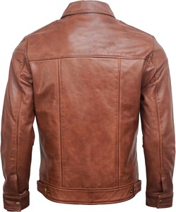 Veste en cuir pour homme, confectionnée avec des matériaux durables pour un usage décontracté et des activités de plein air - Product Image 4