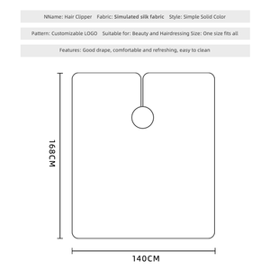 Cape de Barbier Antistatique et Antiadhésive avec Logo Personnalisé, Imperméable, Fermeture Ajustable Col Rond, Qualité Soie Imitée, pour Salon de Coiffure - Product Image 3