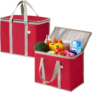 Paquete de 2 Bolsas Térmicas Aisladas, Bolsa de Compras Reutilizable para Entrega de Alimentos, Resistente, Tamaño Grande, Asas Duraderas - Product Image 3