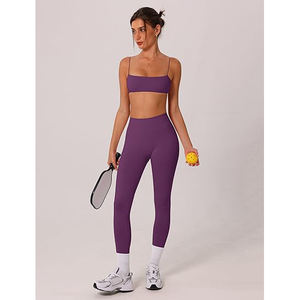 Ensembles de sport pour femmes : Soutien-gorge de sport et leggings taille haute, anti-transpiration, séchage rapide, avec coussinets intégrés, en nylon et élasthanne - Product Image 2