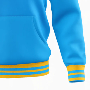 Sudadera con Capucha Personalizada con Logotipo, de Algodón Suave, Color Cielo y Dorado, Sudadera con Capucha Negra Extra Grande para Hombre, con Estampado Personalizado, Cuello Redondo, Felpa Francesa - Product Image 4