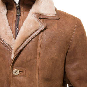 100% Genuine Leather Canvas Men's Fashionable Waterproof Breathable HIGH STREET Style Leather <b>Jacket</b> with Front Logo-Low Price - Product Image 3