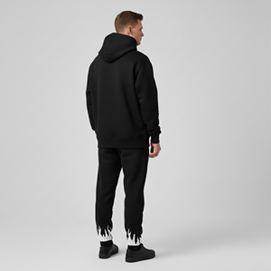 Ensemble de survêtement décontracté pour homme et unisexe de haute qualité, pantalon de survêtement et sweat-shirt à capuche léger 100% coton, logo personnalisé - Product Image 4