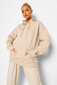 Sudadera con Capucha Unisex Extra Grande de Forro Polar, Color Sólido, Informal, con Bolsillo, para Otoño, Corte Regular, de Algodón Tejido - Product Image 2