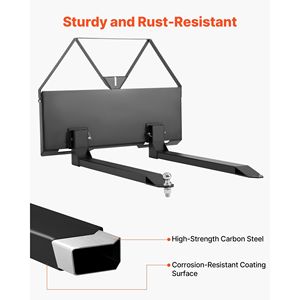 Forche per pallet per skid steer con capacità nominale di 2600 libbre, attacco telaio da 48 pollici e attacco forche da 1-7/8 pollici per carrelli elevatori - Product Image 6