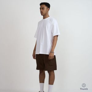 T-shirts Homme Oversize à Col Rond et Manches Courtes en Coton Tricoté Uni, Grammage Lourd 200 GSM, Style Streetwear, Vente en Gros - Product Image 3