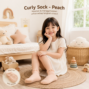 Chaussettes bouclées pour garçons et filles, couleur pêche, en tissu doux et respirant, offrant un confort flexible pour un usage quotidien, de 5 à 6 ans. - Product Image 2