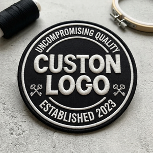 Patch en tissu rectangulaire personnalisé avec logo, en feutre non tissé écologique, brodé et thermocollant - Product Image 2
