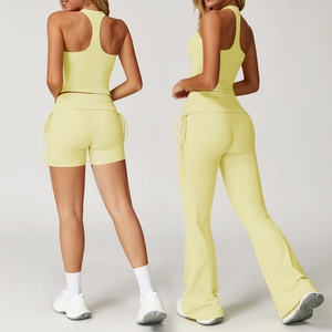 Ensemble de sport pour femmes en nylon et spandex, respirant, à séchage rapide, pour la course à pied, l'entraînement en plein air, la gym, le fitness et le yoga - Product Image 4
