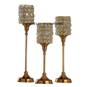 Best Selling Designer Solid Aluminum Candle Holder Superior Quality <b>Gold</b> Color for Wedding Party Decorations - Product Image 6