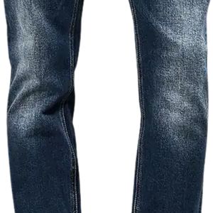 Jean en denim délavé coupe droite tendance, pantalon décontracté moderne, pantalon en coton confortable, jean durable à cinq poches, automne-été - Product Image 5