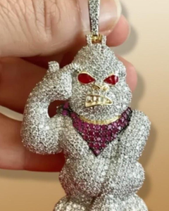 จี้เพชรโมอิสซาไนต์ VVS คุณภาพสูง ดีไซน์การ์ตูนสั่งทำพิเศษ ประดับเพชรหรูหรา เงินแท้ 925 ผ่านการทดสอบเพชร จี้ฮิปฮอปสำหรับผู้ชาย - Product Image 1