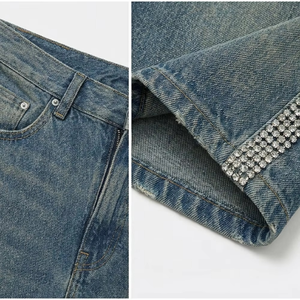 Shorts en jean tendance pour hommes, coupe ample, style streetwear, fabricant de vêtements en gros - Product Image 5